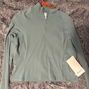 lululemon athletica Light Sage Quarter-Zip Long Sleeve Top